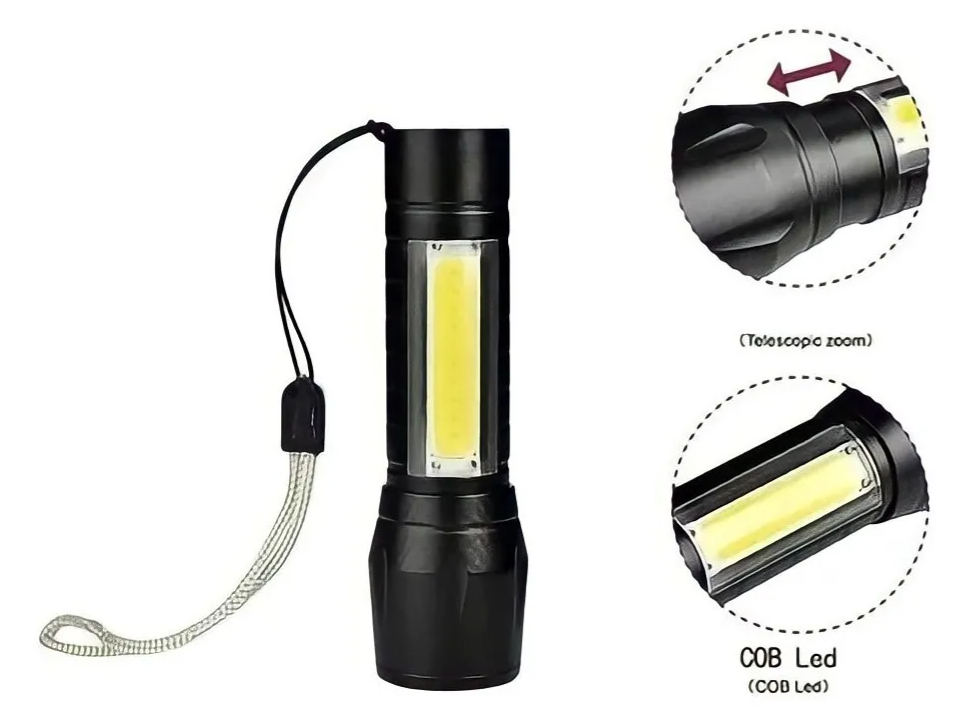 Mini Lanterna LED Recarregável com Função Lampião — foto 02